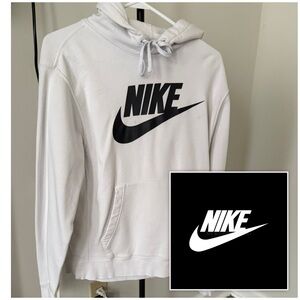 Nike Classic White Hoodie with Black Swoosh